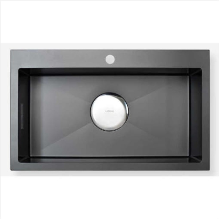 GQ8503 글래스블랙 (가로850mm, 리폼용 씽크볼, 배수구 포함)